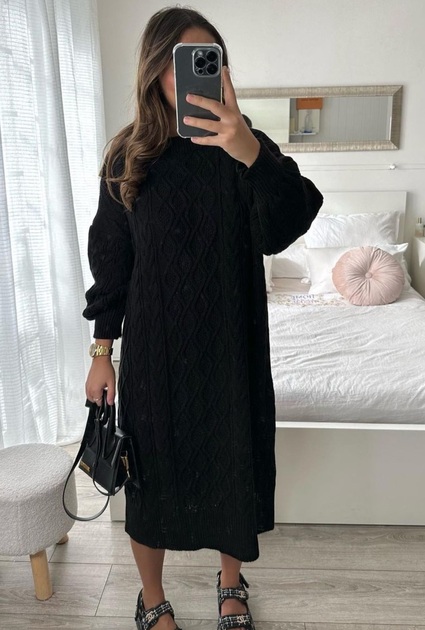 Sweaterdress Tiffany - ZWART