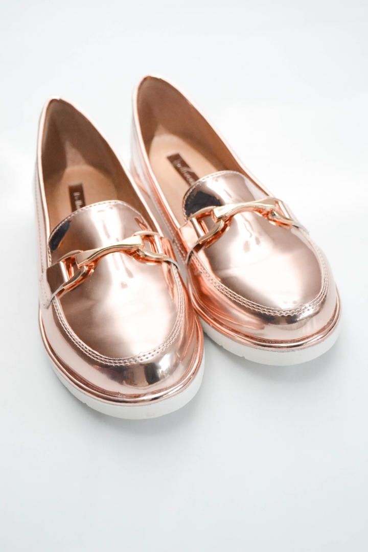 metallic loafers womens