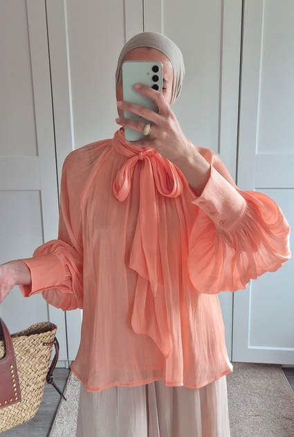 Blouse Ribbon - PERZIK