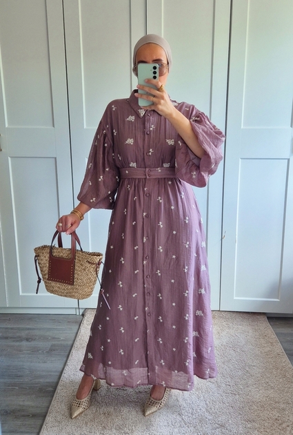 Jurk Magnolia - AUBERGINE