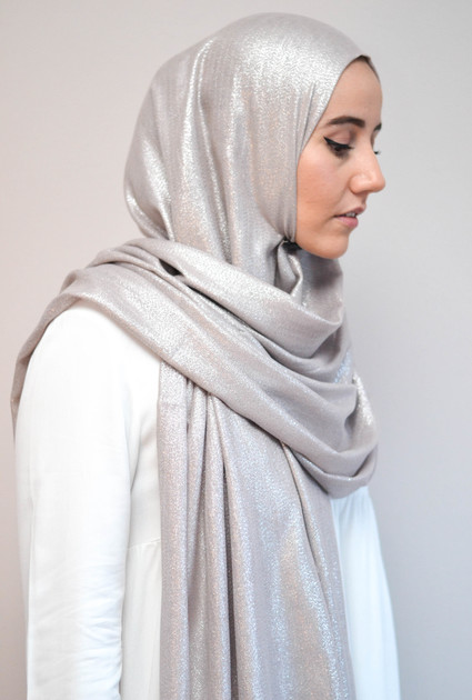 Sjaal Glam - TAUPE ZILVER